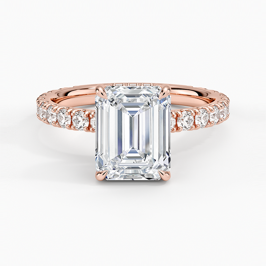 Grand Perfect Fit Three-Quarter Diamond Ring - Emerald Cut Center Stone