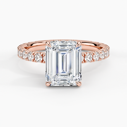 Grand Perfect Fit Three-Quarter Diamond Ring - Emerald Cut Center Stone