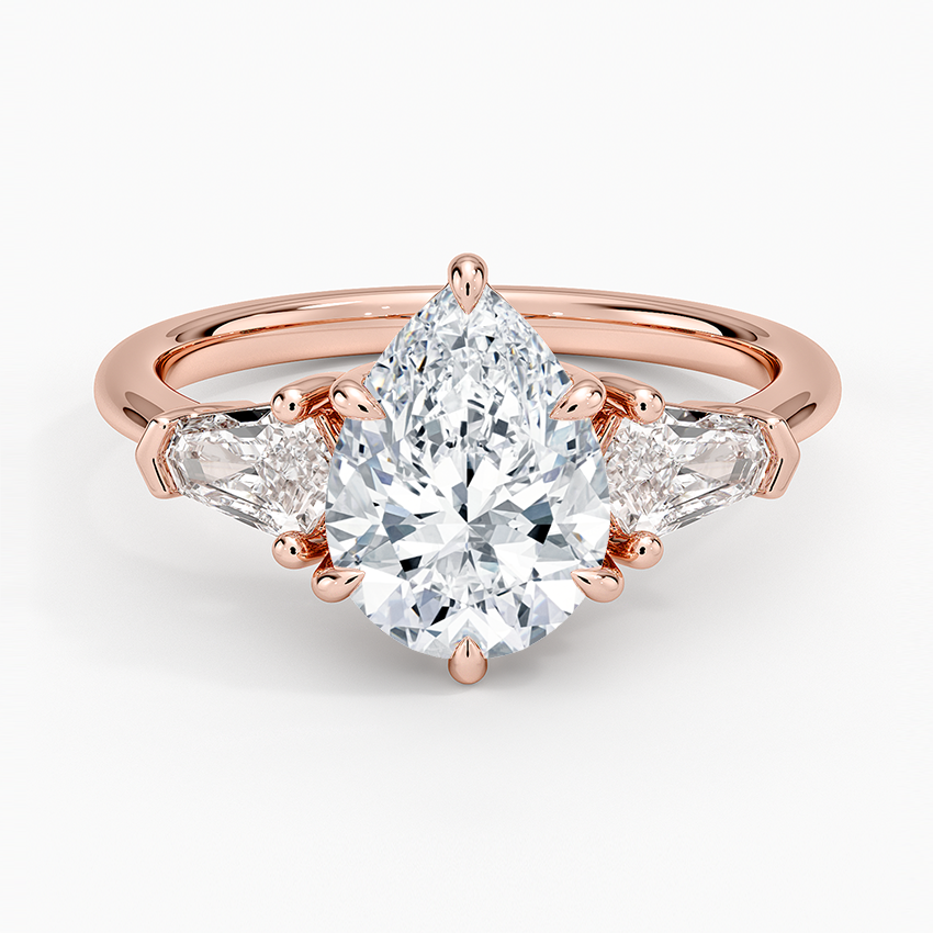 Shield Cut Three Stone Diamond Ring (1/2 ct. tw.) - Pear Center Stone