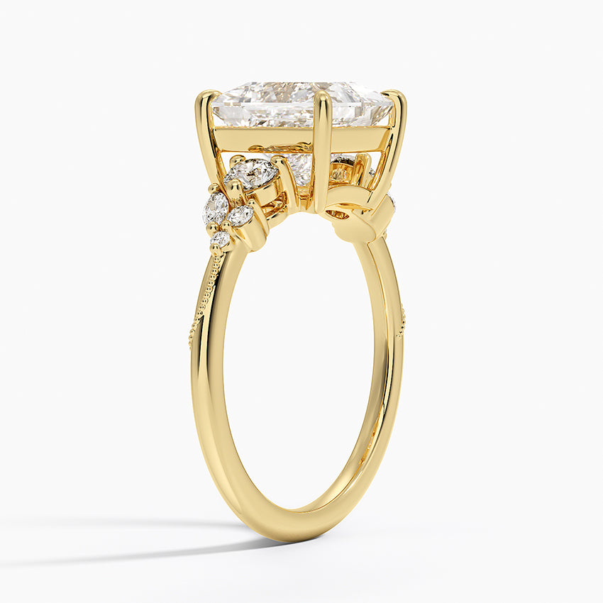 Camellia Three Stone Diamond Ring (1/3 ct. tw.) - Princess Cut Center Stone