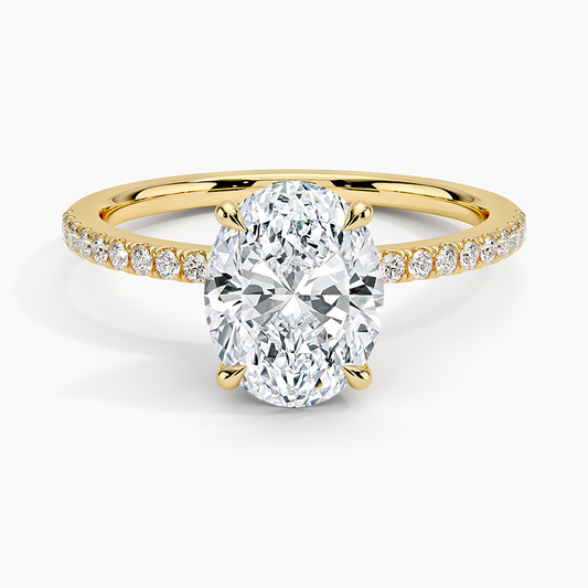 Luxe Petal Diamond Ring - Oval Center Stone
