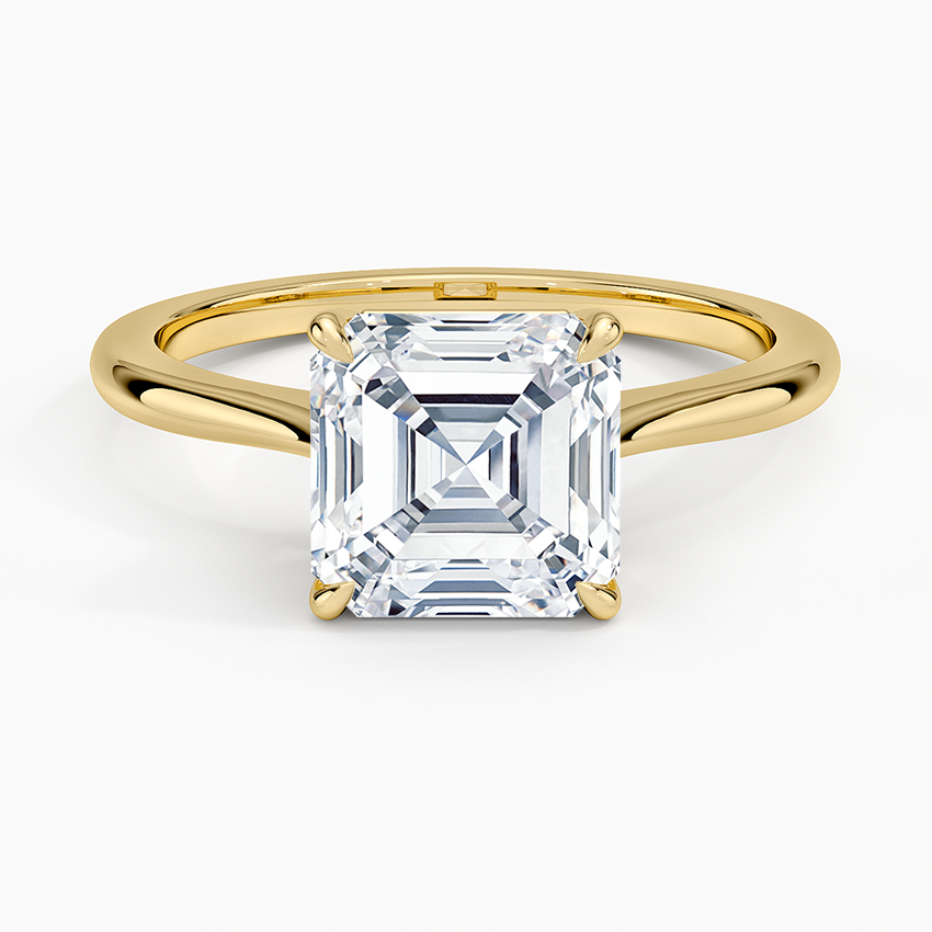 Elle Solitaire Ring - Asscher Cut Center Stone