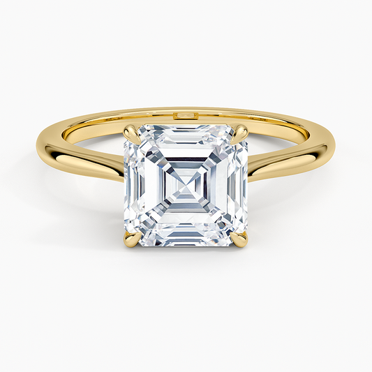 Elle Solitaire Ring - Asscher Cut Center Stone
