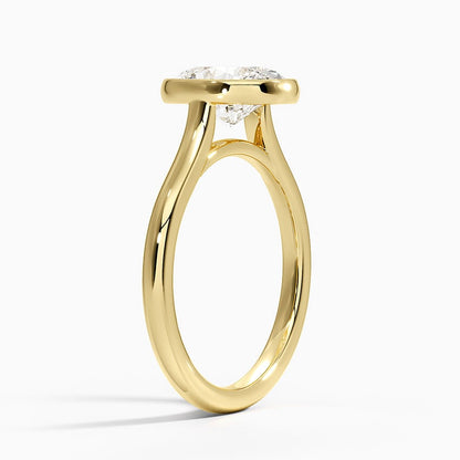 Luna 2mm Bezel Ring - Oval Cut Center Stone