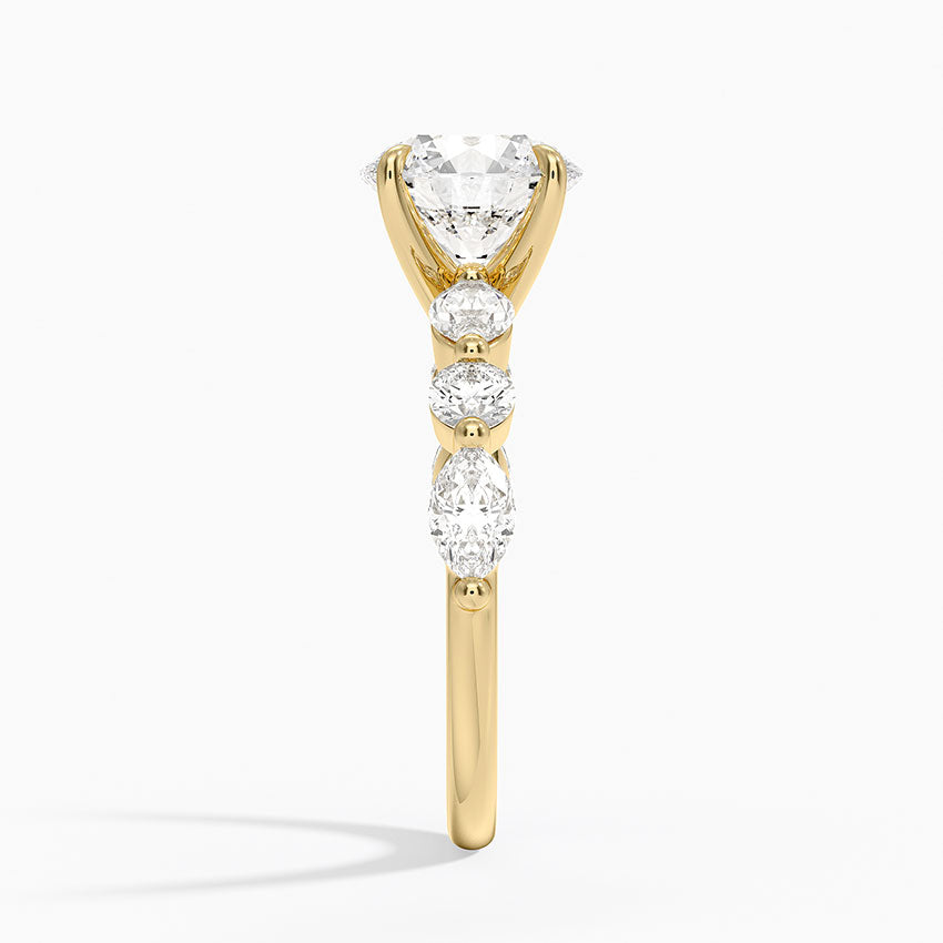 Grand Versailles Diamond Ring - Round Cut Center Stone