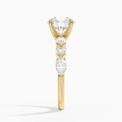 Grand Versailles Diamond Ring - Round Cut Center Stone