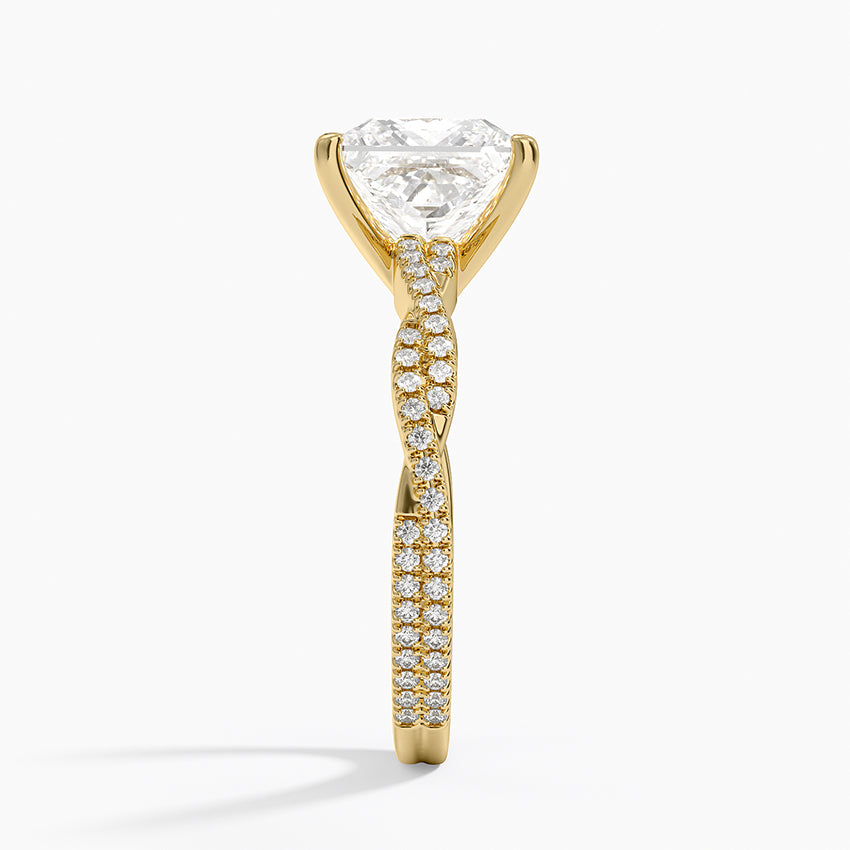 Petite Luxe Twisted Vine Diamond Ring (1/4 ct. tw.) - Princess Cut Center Stone