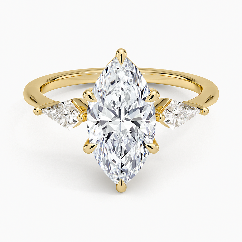 Luxe Cometa Three Stone Diamond Ring (1/3 ct. tw.) - Marquise Center Stone