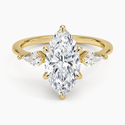 Luxe Cometa Three Stone Diamond Ring (1/3 ct. tw.) - Marquise Center Stone