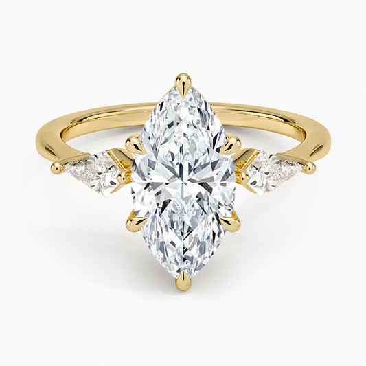 Luxe Cometa Three Stone Diamond Ring (1/3 ct. tw.) - Marquise Center Stone