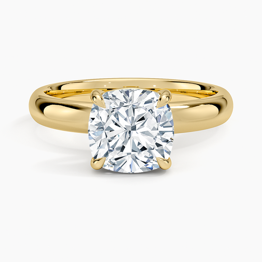 Audrey Perfect Fit 3mm Solitaire Ring - Cushion Cut Center Stone