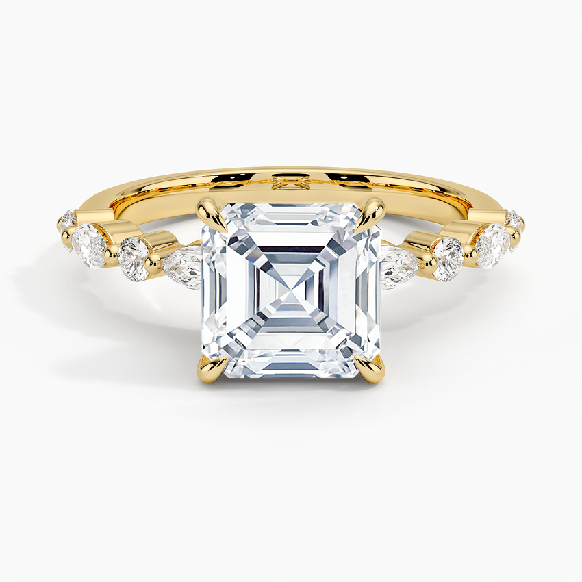 Versailles Half Coverage Diamond Ring (1/3 ct. tw.) - Asscher Cut Center Stone