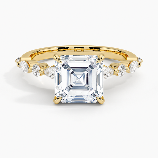 Versailles Half Coverage Diamond Ring (1/3 ct. tw.) - Asscher Cut Center Stone