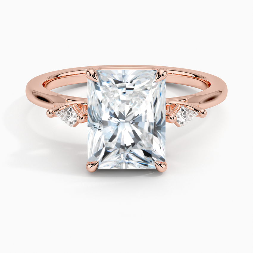 Petite Cometa Perfect Fit Three Stone Diamond Ring - Radiant Cut Center Stone