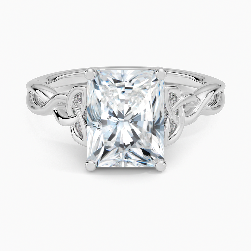 Celtic Love Knot Ring - Radiant Cut Center Stone
