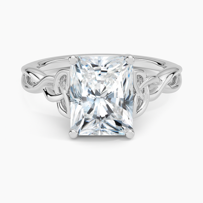 Celtic Love Knot Ring - Radiant Cut Center Stone