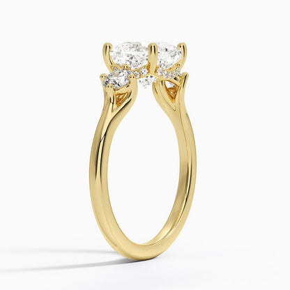 Luxe Floating Three Stone Diamond Ring (1/3 ct. tw.) - Cushion Cut Center Stone