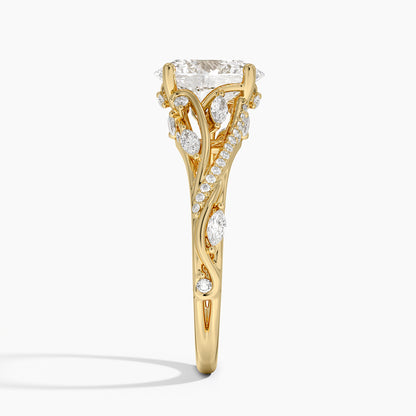 Begonia Vine Diamond Ring (1/2 ct. tw.) - Oval Center Stone