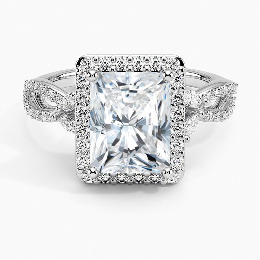 Luxe Willow Halo Diamond Ring (2/5 ct. tw.) - Radiant Cut Center Stone