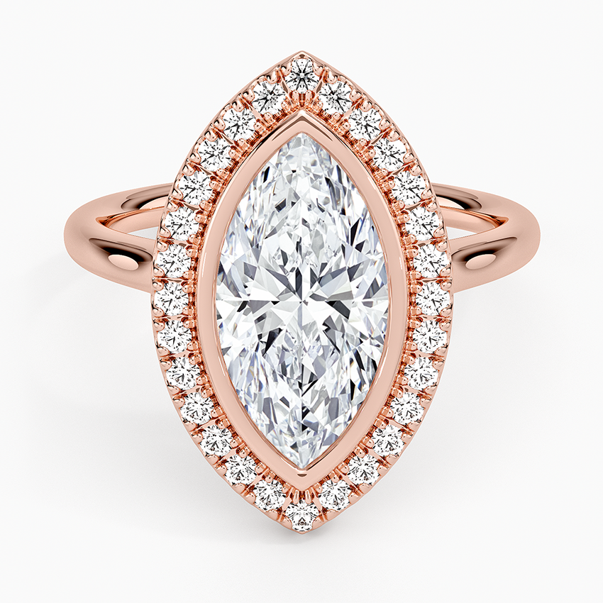 Bezel Halo Diamond Ring (1/4 ct. tw.) - Marquise Center Stone