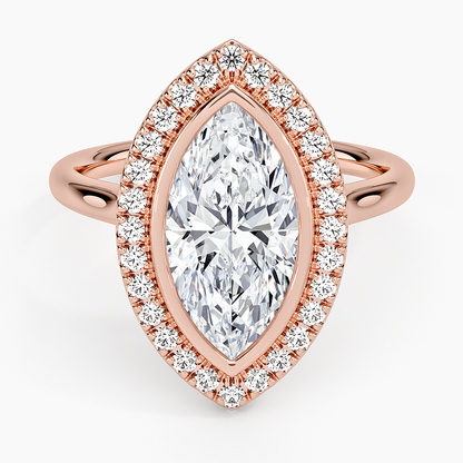 Bezel Halo Diamond Ring (1/4 ct. tw.) - Marquise Center Stone