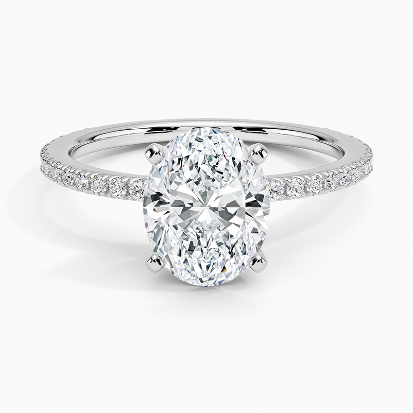 Ballad Three-Quarter Coverage Diamond Ring (1/4 ct. tw.) - Oval Center Stone