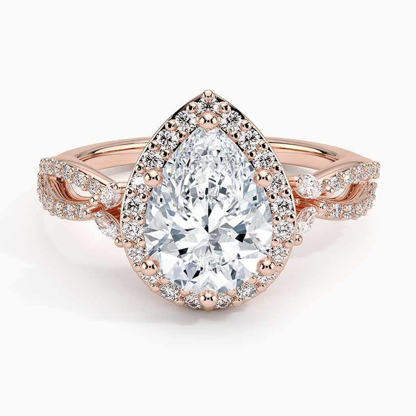 Luxe Willow Halo Diamond Ring (2/5 ct. tw.) - Pear Center Stone