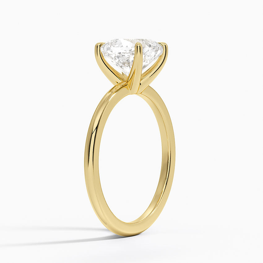 Fairmined 1.5mm Comfort Fit Ring - Cushion Cut Center Stone