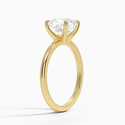 Fairmined 1.5mm Comfort Fit Ring - Cushion Cut Center Stone