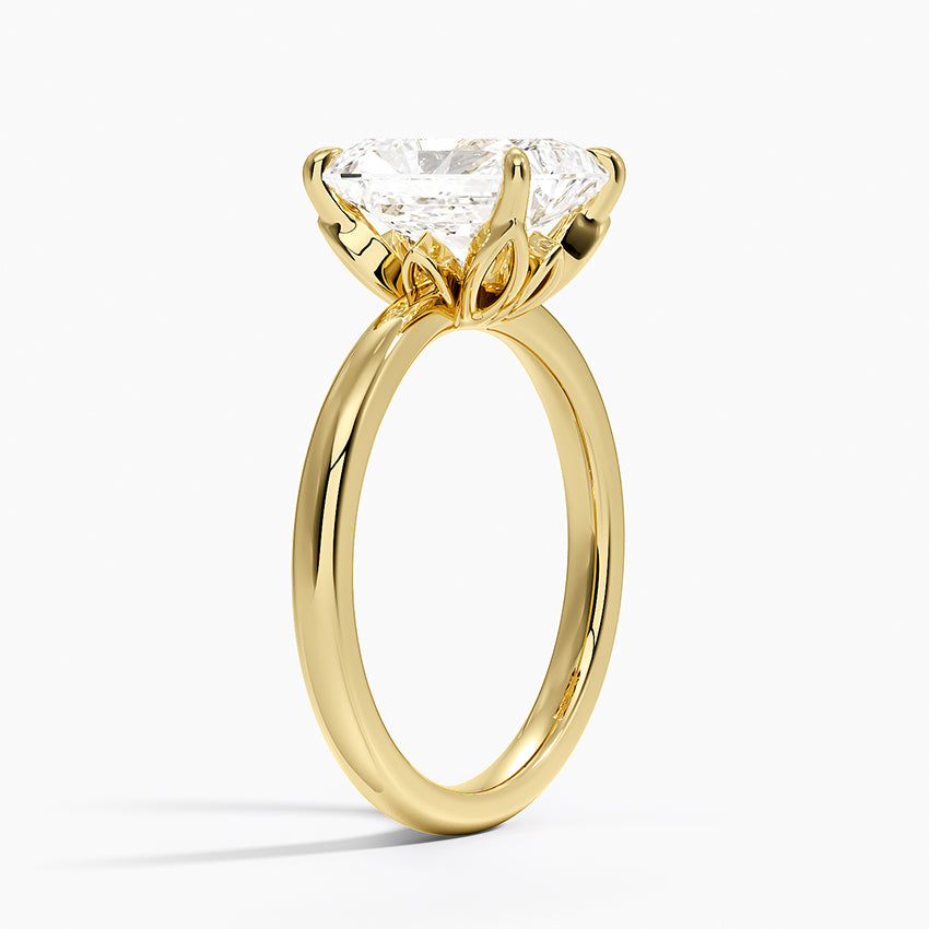 Petal 2mm Solitaire Ring - Radiant Cut Center Stone