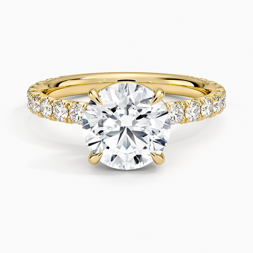 Luxe French Pavé Perfect Fit Diamond Ring (1/2 ct. tw.) - Round Cut Center Stone