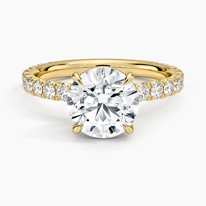 Luxe French Pavé Perfect Fit Diamond Ring (1/2 ct. tw.) - Round Cut Center Stone