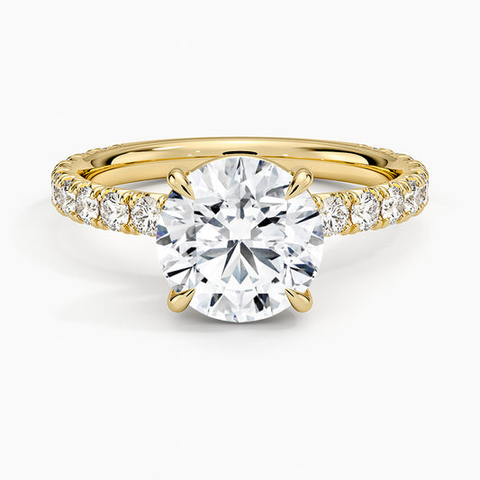 Luxe French Pavé Perfect Fit Diamond Ring (1/2 ct. tw.) - Round Cut Center Stone