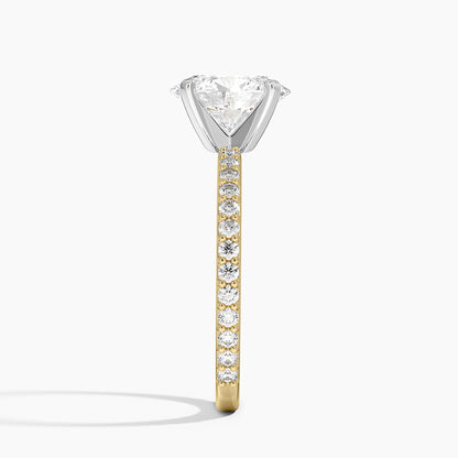 Petite Shared Prong Three-Quarter Coverage Diamond Ring (1/3 ct. tw.) - Oval Center Stone