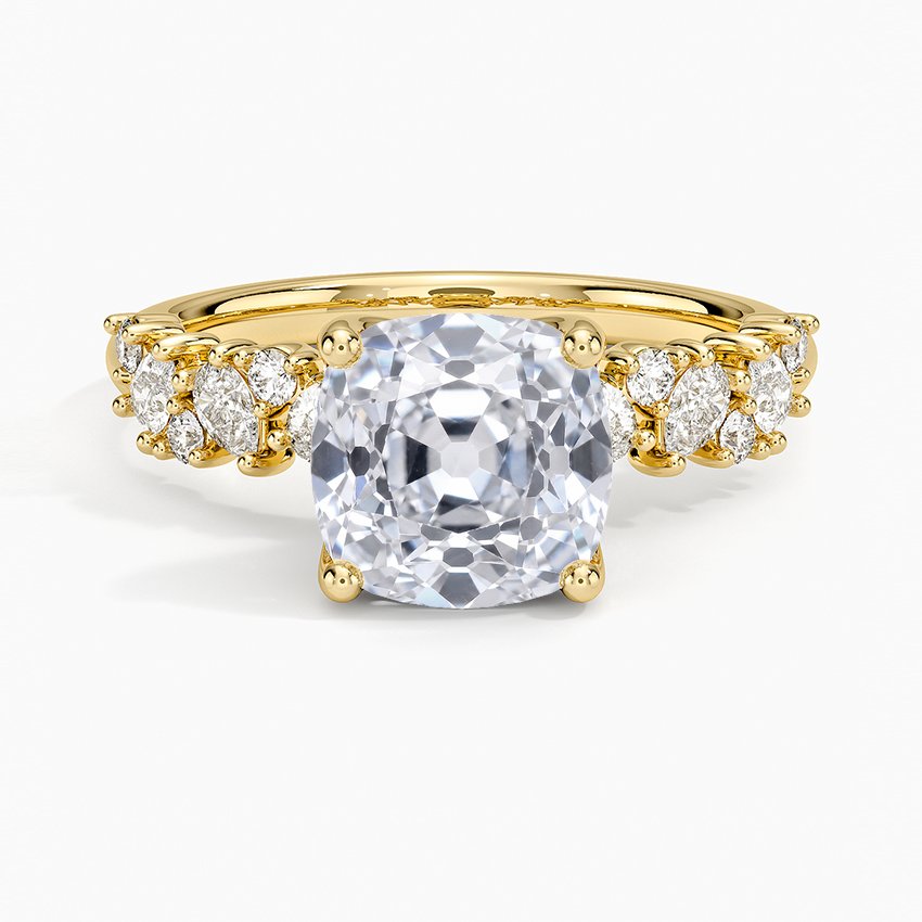 Olivetta Diamond Ring - Old Mine Cut Center Stone