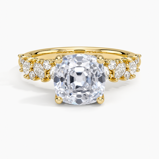 Olivetta Diamond Ring - Old Mine Cut Center Stone