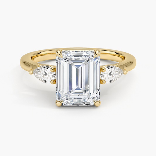 Opera Perfect Fit Diamond Ring - Emerald Cut Center Stone