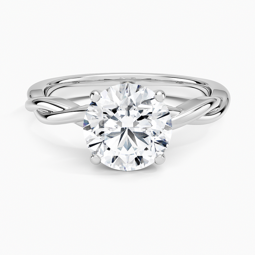 Twisted Vine Solitaire Ring - Round Center Stone