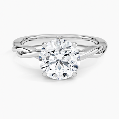 Twisted Vine Solitaire Ring - Round Center Stone
