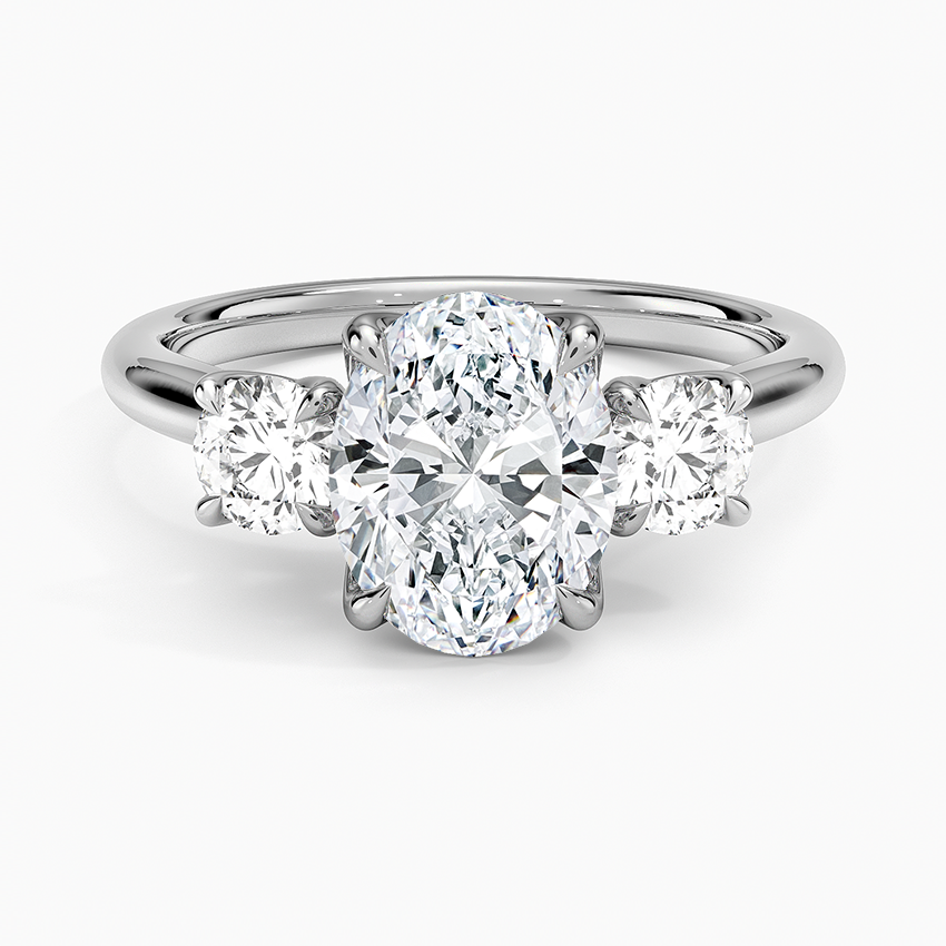 Elodie Perfect Fit Three Stone Diamond Ring (1/2 ct. tw.) - Oval Center Stone