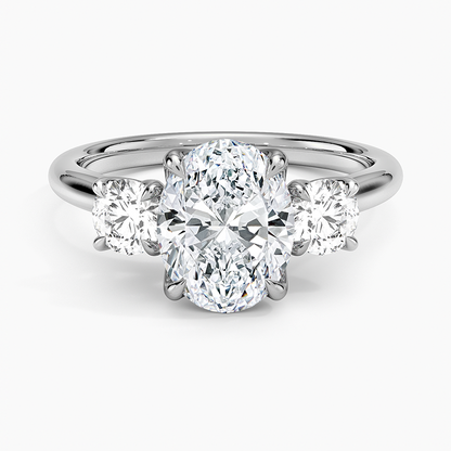 Elodie Perfect Fit Three Stone Diamond Ring (1/2 ct. tw.) - Oval Center Stone