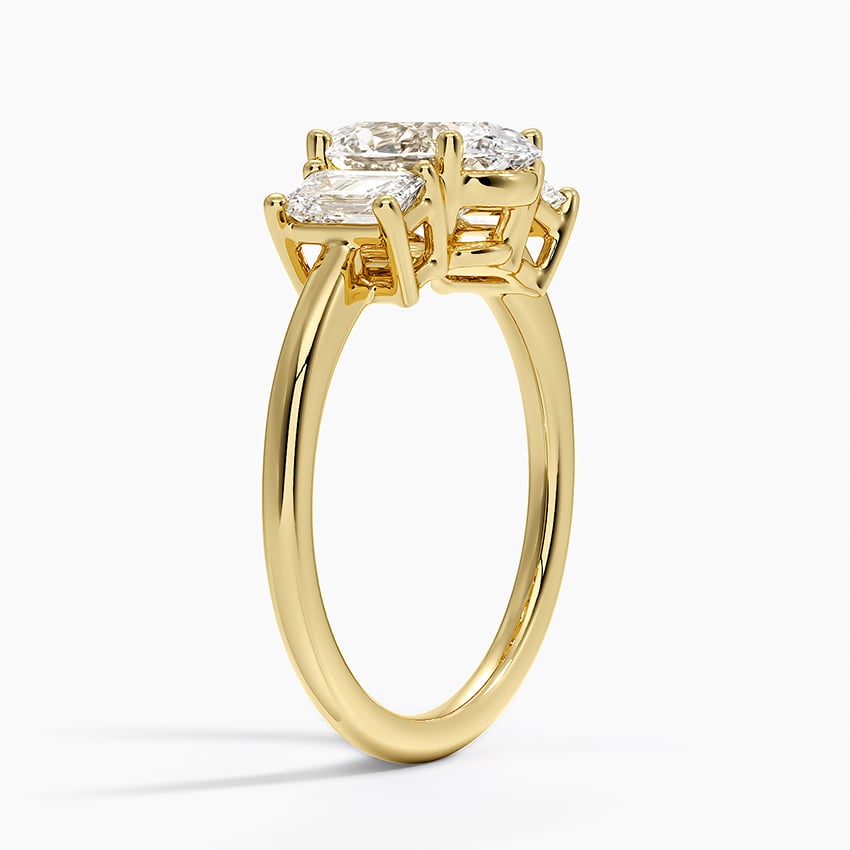 Luxe Rhiannon Three Stone Diamond Ring (3/4 ct. tw.) - Oval Cut Center Stone
