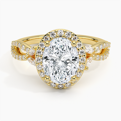 Luxe Willow Halo Diamond Ring (2/5 ct. tw.) - Oval Center Stone