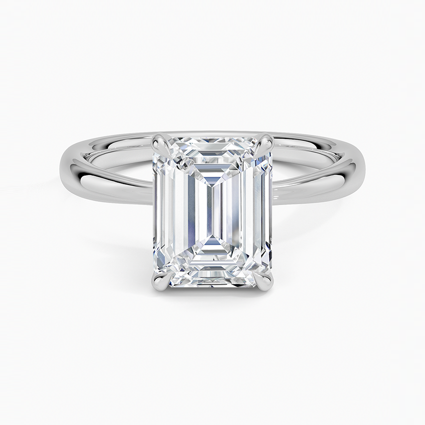Freesia 2.7mm Solitaire Ring - Emerald Cut Center Stone