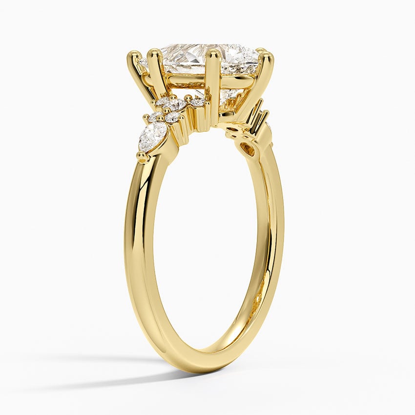 Rosette Diamond Ring - Pear Center Stone