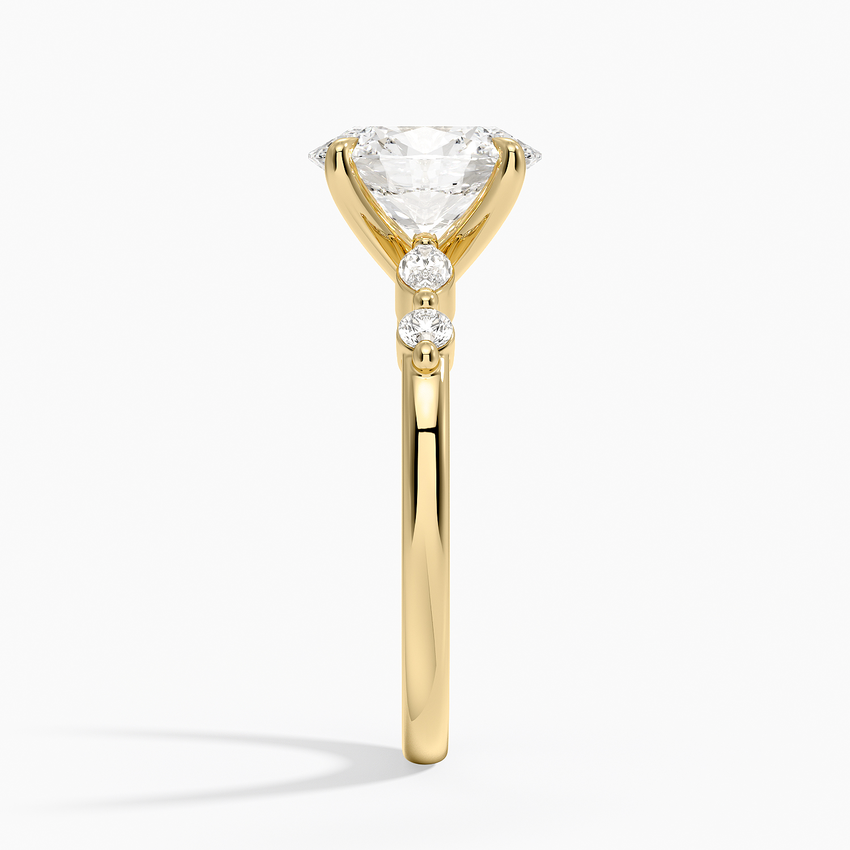 Versailles One-Quarter Coverage Diamond Ring - Oval Center Stone