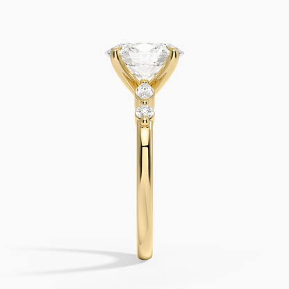 Versailles One-Quarter Coverage Diamond Ring - Oval Center Stone