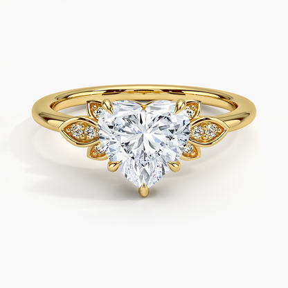 Fiore Diamond Ring - Heart Center Stone