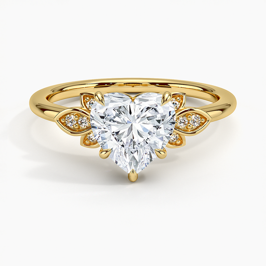 Fiore Diamond Ring - Heart Center Stone
