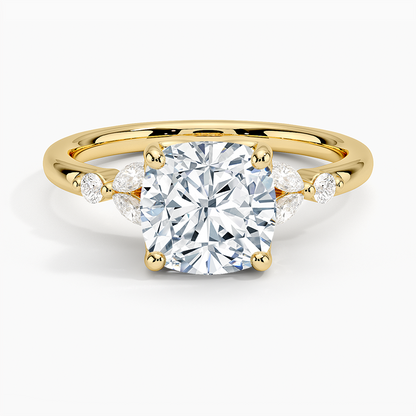 Verbena Diamond Ring - Cushion Cut Center Stone